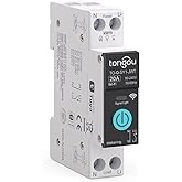 TONGOU DIY 1P+N Smart Wi-Fi Switch, Work with Alexa and Google Assistant for Voice Control, 20A with Energy Monitor, Smart Life/Tuya APP Remote Control, Timer Functions, DIN Rail Mounted,FCC Certified