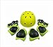 Kids Sport Protective Gear Set, Helmet and Pads of Wrist, Elbow, Knee, for Bike Skateboard Skate Scooter (Yellow)