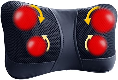 Back Shiatsu Massager Pillow With Heat To Relieve Shoulder Neck &amp; Foot Pain And To Relax Your Body | AC And Car Adapter