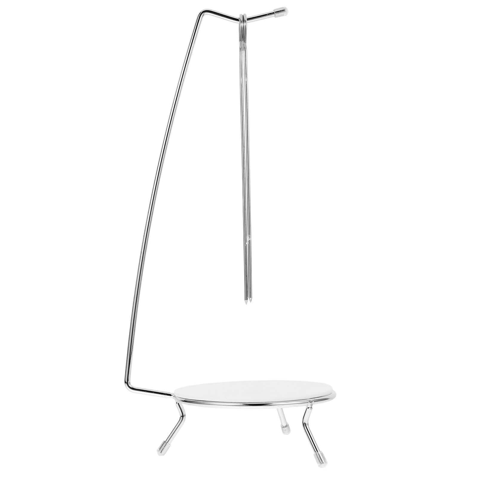 PRETYZOOM BBQ Kebab Skewer Hanger Stand Vertical Stainless Steel Roasting Rack with Sharp Skewers for Outdoor Camping Backyard Grilling