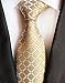 MENDENG Black Gold Striped Tie Woven Jacquard Silk Men's Suits Ties Necktie