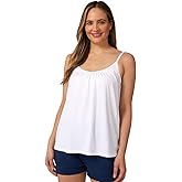 32 Degrees Women's Cool Flowy Bra Cami | with Built-in Cups | Relaxed Fit | Adjustable Spaghetti Strap