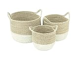 Deco 79 41145 Sea Grass Storage Basket (Set of 3), 13