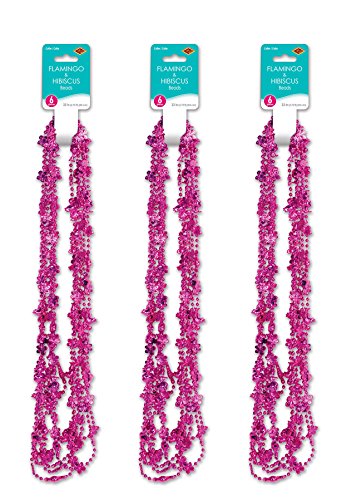 Beistle 52172 18 Piece Flamingo and Hibiscus Party Beads, 33
