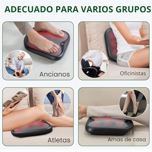 Snailax 2 in 1 Shiatsu Foot Massager with Heat, Flexible Massage Knots for All Sizes of Feet, Foot Warmer, Electric Pain Reliever