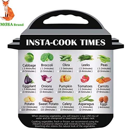 MOSA Instant Pot Cooking Time Sticker With Magnet | Vegetable Meal. Instapot Cheat Sheet For Instant Cook Times. Colorful Images with Simple Details Guide. Most Used Cooking Time Functions | 1 Pack.