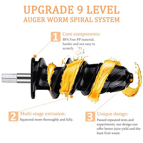 MegaWise Pro Slow Masticating Juicer 95 Juice Yield 2 Speed Modes 9