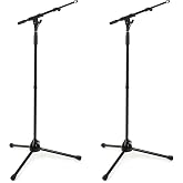 K&amp;M 210/9 Telescoping Boom Microphone Stand (2 Pack)