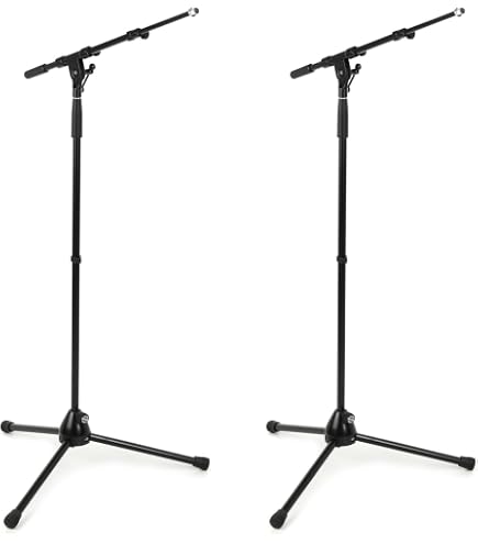 KONIG & MEYER 210/9 ASTA PER MICROFONO A GIRAFFA TELESCOPICA NERA BASE Tripoide Cod68854