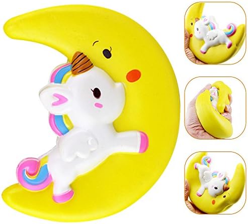 Jumbo Squishies Toys,Aijiaye Soft Moon unicorn Cute Squishies Slow Rising Soft Squishies Charms Fun Toys for Stress Relief and Time Killing
