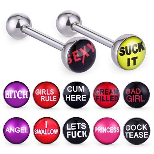 COTTVOTT 12pcs Fancy Words Pictures Logo Stainless