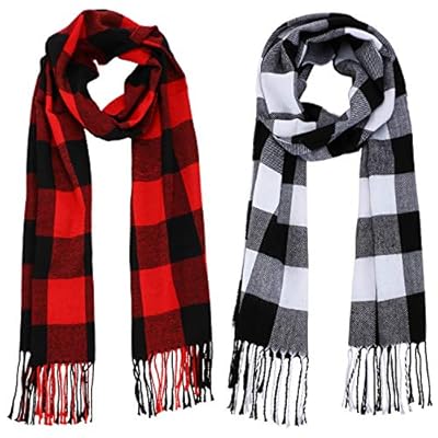 2 Pieces Warm Tartan Plaid Checked Women Winter Scarf and Wraps Unisex 2 Pieces Warm Tartan Plaid Checked Women Winter Scarf and Wraps Unisex