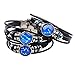 Zodiac Constellation Astrology Horoscop Bracelet Multilayer Charm Leather Wristband Bangle 8 Inch