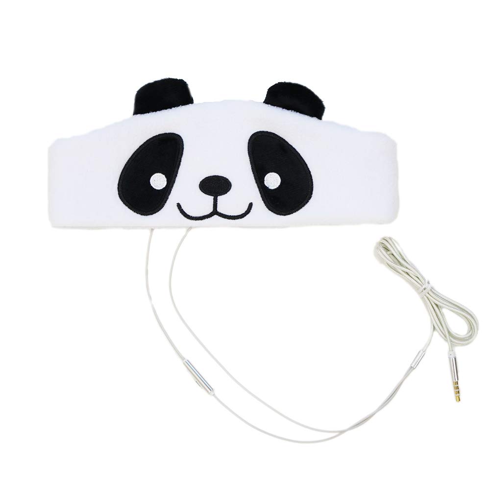 Kids Headphones, Volume Limiting with Ultra Thin Adjustable Speakers Soft Children Fleece Headband Toddler Headphones for Home and Travel - Panda