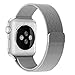 top4cus Double Electroplating Milanese Loop Stainless Steel Replacement iWatch Band with Magnetic Closure Clasp for Apple Watch - 38mm Regular Length - Silver
