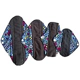 4pcs/lot Reusable Washable Waterproof Bamboo Charcoal Cloth Menstrual Sanitary Maternity Mama Pads (WSDA2)