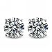 Body Fashion Surgical Steel Choice of 7 Sizes Round Solitaire Sparkling Clear Crystal Diamond Unisex Mens Stud Earrings
