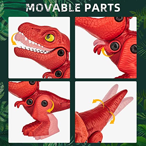 Minxuan Kids Dinosaur Toys for 3 4 5 6 7，4 Dinos Dinosaur Learning Toys