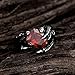 Mens Vintage Black Dragon Claw Gothic Rings 316L Stainless Steel Rock Punk Princess Cut Created Ruby Biker Bands Ring High Polished Size 8