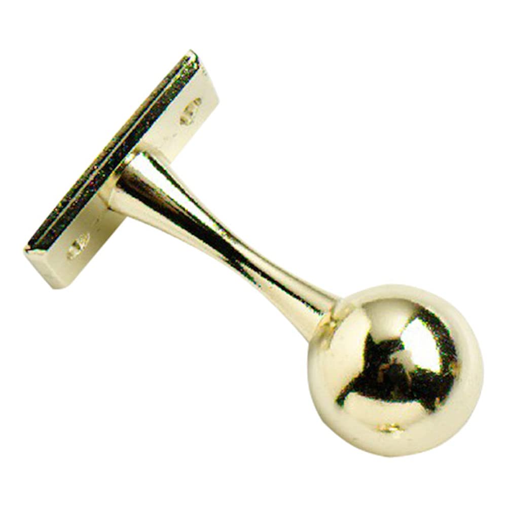 Merriway BH04418 (2 Pcs) EB Brass Plated Wardrobe Rod Rail End Supports Brackets, 19 mm (3/4 inch) - Pack of 2 Pieces