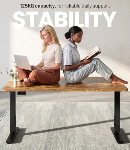 MAIDeSITe T2 Height-Adjustable Desk Frame with 2 Motors, Electric Powerful Table Frame, Height Adjustable with 4 Memory Controls, 125 kg Load Capacity, Anti-Collision System