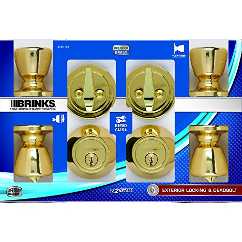 Brinks 2105105 Tulip Style Keyed Alike Door Knob and Deadbolt Set