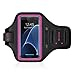 iPhone X/Galaxy S7 / S10 Edge Armband - LOVPHONE Easy Fitting Sport Running Exercise Gym Sportband with Key Holder & Card Slot,Water Resistant and Sweat-proof (Rosy)