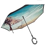 Fold umbrella For Car Lonely tree and chair Women's