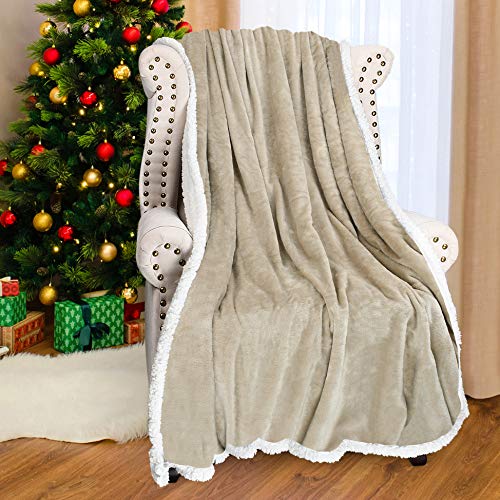 Catalonia Sherpa Fleece Throw Blanket, Super Soft Mink Plush Couch