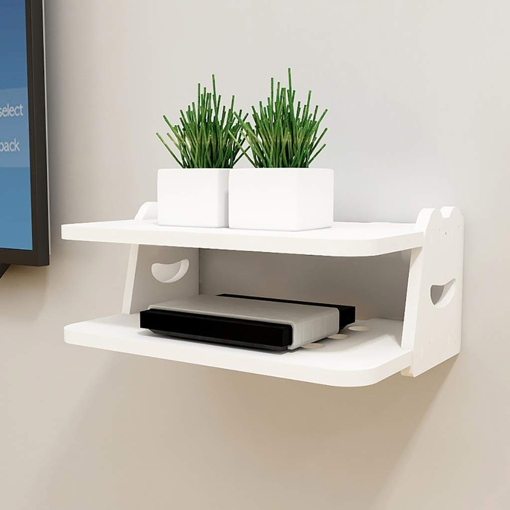 Muebles Wall Shelves Wxp Zwj Estante De Enrutador Wifi Montado En La Pared Soporte De Decodificador Caja De Almacenamiento Creativo Bastidor Estante Doble Flotante 407 Hogar Y Cocina Color A Muebles Muebles