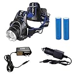 HIAEFIRE Waterproof 3 Mode CREE XM-L T6 U2 LED 1800LM Headlamp+ 2 X 6800 mAh 18650 Rechargeable Battery + Direct Charger + Car Charger