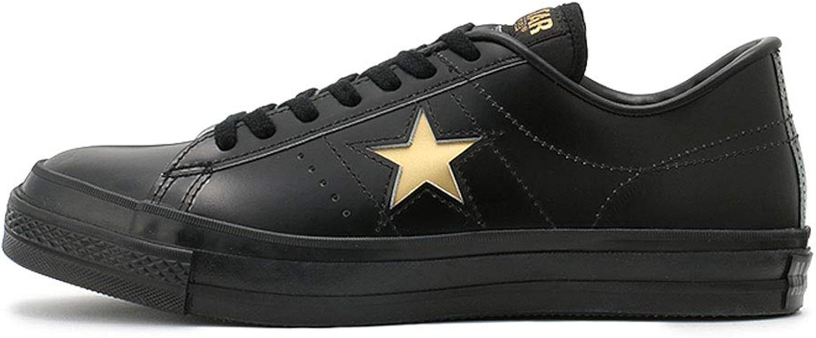 コンバース 日本製 ワンスター J レザースニーカー 黒色 Onestar ブラック ゴールド 国産ワンスター Converse コンバース シューズ バッグ Amazon