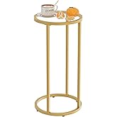 Easy Paws C Table Side End Table, Small Round Couch Sofa Tray Snack Table for Living Room, Bedroom,Accent Coffee Table,TV Tra
