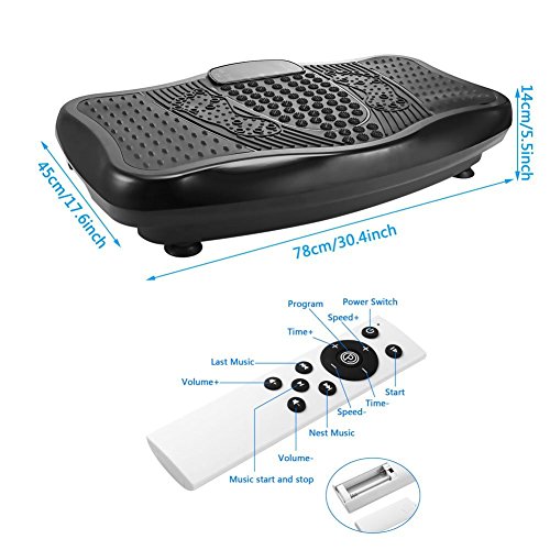 Evokem Hurtle Vibrating Platform Exercise Machines as Equipment For Home to Balance Your Weight with Remote Controller & Balance Straps [ARRIVE in 3-7 DAYS] (Black) - Thumbnail 3