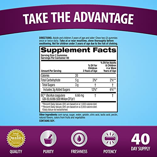 Digestive Advantage Probiotic Gummies, 80 count (Pack of 2) Pricepulse