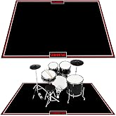 Drum Rug Mat with Non-Slip Grip Bottom, 4x6ft Drum Carpet Noise Reduction, Drum Floor Mat for Electric Drum and Jazz Drum Set Splash Stands, Gift for Drummer, Music Drum Accessories, 48x72in, Black