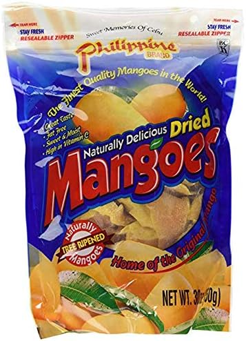 Phillippine Brand Naturally Delicious Dried Mangoes Tree Ripened Value Bag 30 oz (2 Pack)