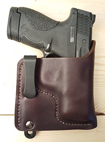 Bass Tactical Molded Leather Concealed Carry Holster IWB Tuckable (Will fit Performance Center Shield) S&W Glock Walther PPK Ruger SP101 LCR LCP LC9 LC9s Springfield XDs XDm SIG