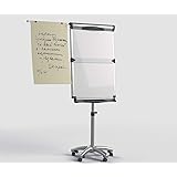 VIZ-PRO Dolphin Magnetic Mobile Whiteboard/Flipchart Easel, 28 X 40 Inches