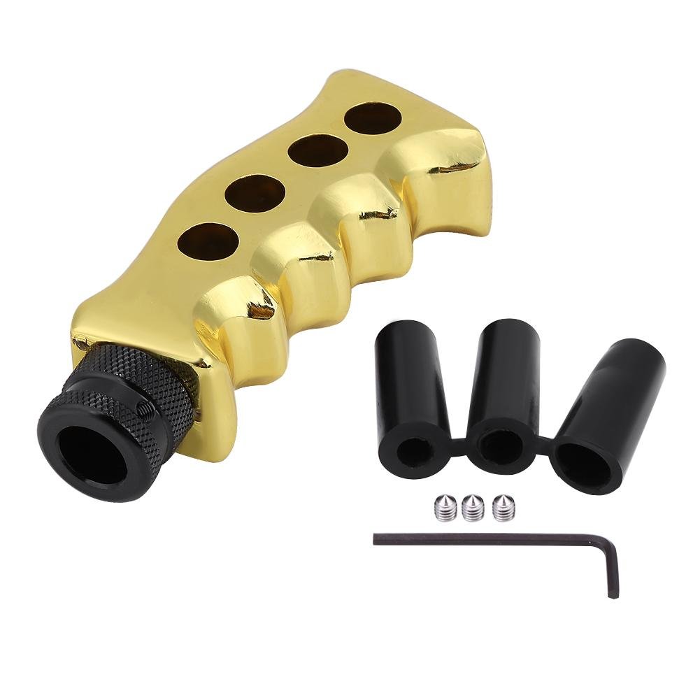 Keenso Universal Car Gear Shift Knob Lever Shifter Resin Manual & Automatic Knife Handle Gear Shift Knob with Adapter Screws & Spanner(Gold) Gear knob/shift accessories