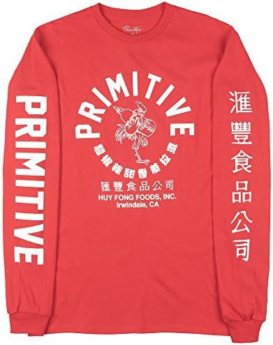 Primitive x Sriracha Big Arch Rooster L/S Shirt Red Mens Huy Fong Foods Large
