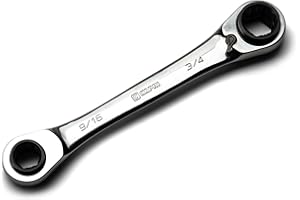 Capri Tools 4-in-1 120-Tooth Box End Reversible Ratcheting Wrench, 9/16, 5/8, 11/16, 3/4 in., SAE
