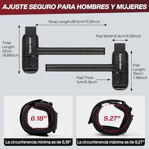 Straps para Gym,Correas de Levantamiento de Pesas Con Anillo en D con Puño,Proporciona Soporte para La Muñeca,Mejorar La Fuerza de Agarre,Ideal para Levantamiento de Pesas y Máquinas de Cuerda,Para Hombre y Mujer