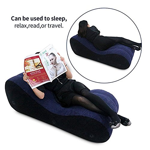 Inflatable Position Sofa Sex Bed Sofa with Pump Handcuffs & Leg Cuffs Yoga Chaise Lounge Relax