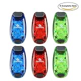 LED Safety Light + 12 FREE Bonuses Battery, DoerDo Clip High LED Visibility Light For Running, Walking, Jogging, Cycling, Reflective For Kids, Dogs, Bike Tail light, Outdoors Activity (3 LED 6-pack)