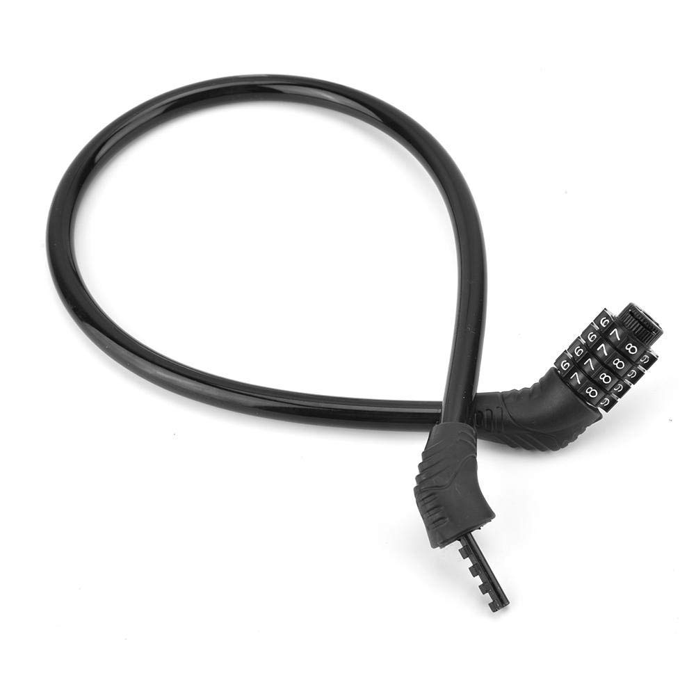 Combination Bike Lock, Steel Cable Lock with 4-Digit Combination Password for Bicycle, Motorcycles, Scooters, Outdoors Anti-Theft Security