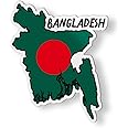 Bangladesh Map with Flag Magnet for Car Fridge Locker Metal Door - 4.5"