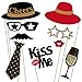 Amandir 2019 New Photo Booth Props Kit 37 Pcs with Merry Christmas Banner for Xmas Decorations Theme Party Favors, style 4, Style 3