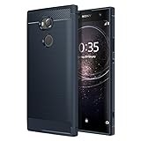 Sony Xperia XA2 Ultra Phone Case, MoKo Soft Lightweight TPU Bumper Cover Carbon Fiber Design Anti-Scratch Slim Back Panel Shock Aborsption Cellphone Shell for Sony Xperia XA2 Ultra 6 Inch, Indigo