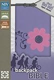 NIV, Backpack Zipper Bible, Imitation Leather, Purple/Pink, Red Letter
